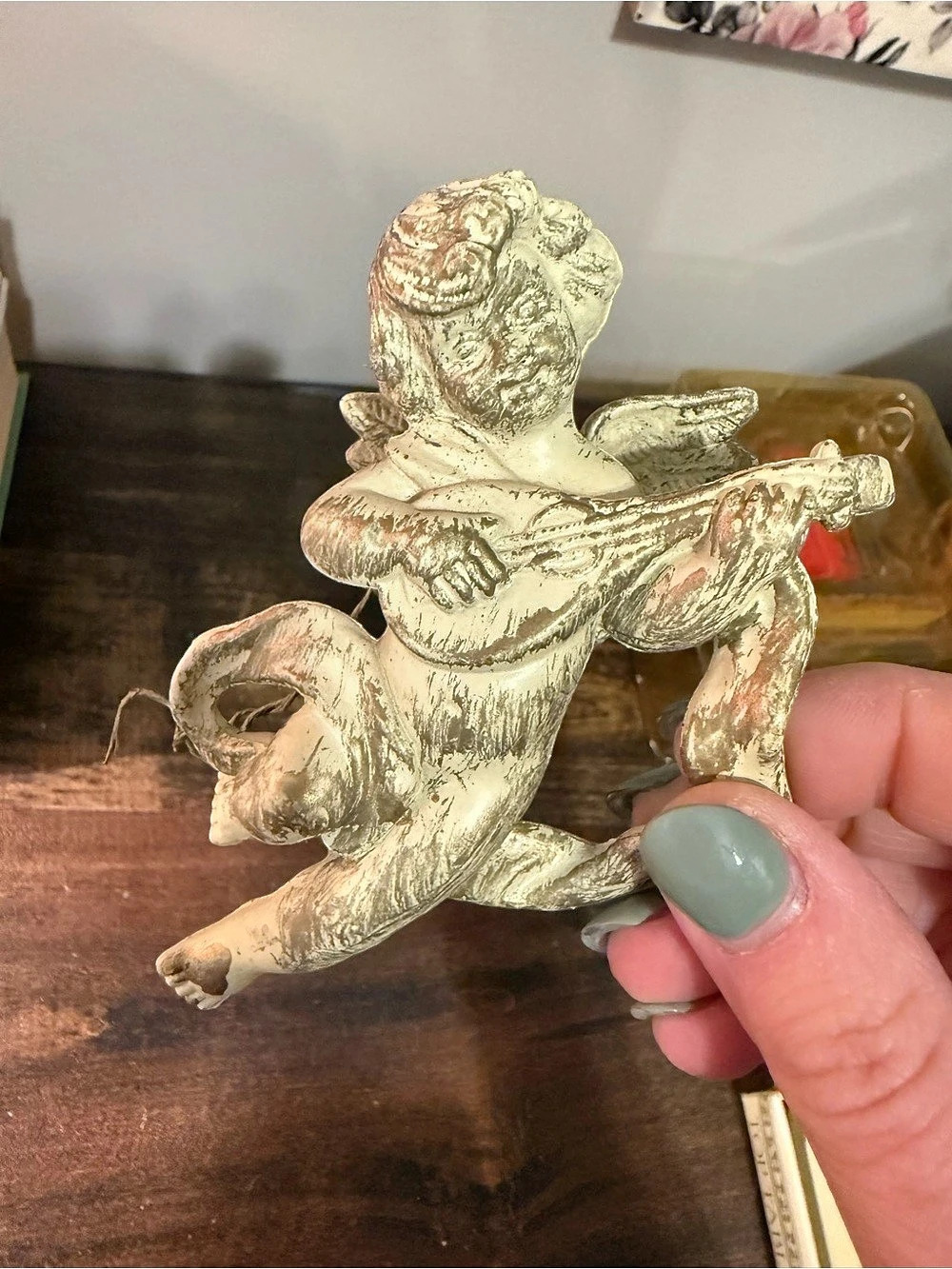 Gold Angel Musician Figurine Ornament